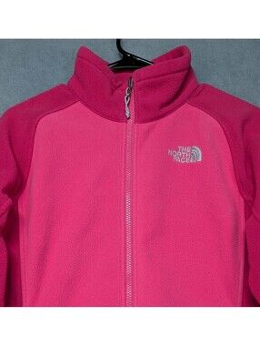 The North Face Womens M Pink Full Zip Fleece Jacket Outdoor Hiking Gorpcore Coat
